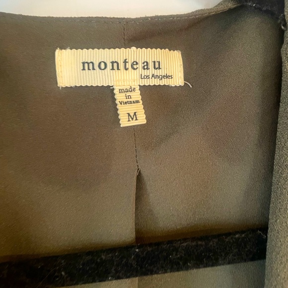 Monteau brand Olive Green blazer - Flowy front opening - Picture 3 of 3